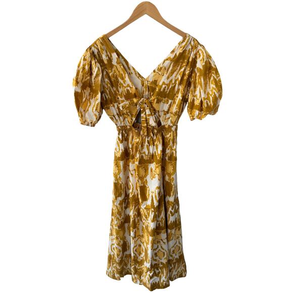 Cleobella Sadie Dress Watercolor Ikat Print Puff Sleeves Size Medium - Picture 7 of 10